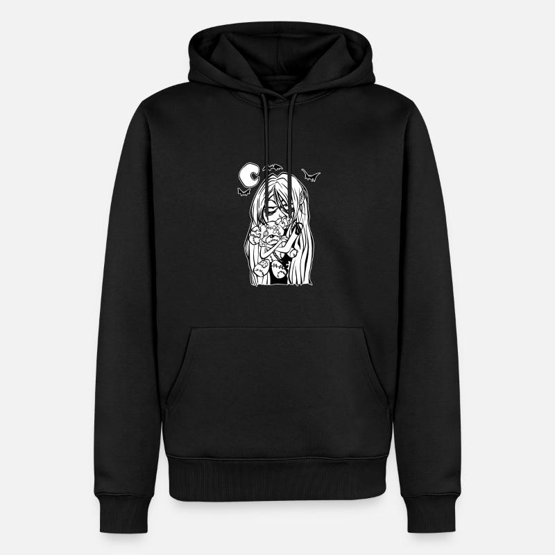 Filles effrayantes vampire - Sweat à capuche Premium bio Homme - noir