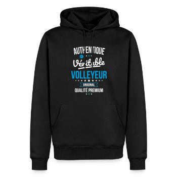 Authentique et véritable volleyeur - Original - Sweat à capuche Premium bio Homme - noir - Devant - Nico (187cm)