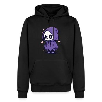 Squelette mignon d’Halloween - Design effrayant mignon - Sweat à capuche Premium bio Homme - noir - Devant - Nico (187cm)