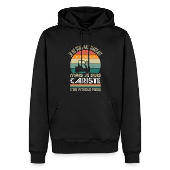 Je ne suis pas parfait mais je suis cariste - Sweat à capuche Premium bio Homme - noir - Devant - Nico (187cm)