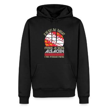 Je ne suis pas parfait mais je suis Alsacien - Sweat à capuche Premium bio Homme - noir - Devant - Nico (187cm)