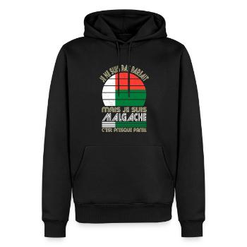 Je ne suis pas parfait mais je suis Malgache - Sweat à capuche Premium bio Homme - noir - Devant - Nico (187cm)