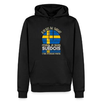 Je ne suis pas parfait mais je suis Suédois - Sweat à capuche Premium bio Homme - noir - Devant - Nico (187cm)