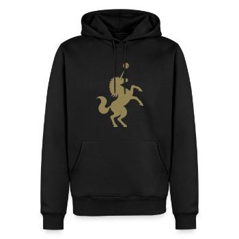 Unicorn Tennis Player Silhouette Minimalist - Men’s Premium Organic Hoodie - black - Front - Nico (187cm)