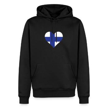 Ein Herz für Finnland - Männer Premium Bio Hoodie - Schwarz - Vorne - Nico (187cm)
