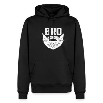 Bro - Men’s Premium Organic Hoodie - black - Front - Nico (187cm)