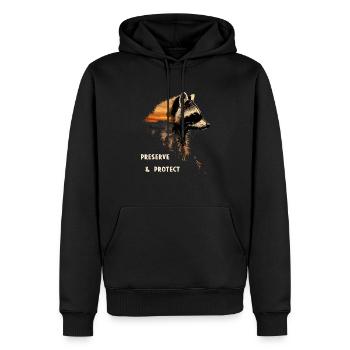 Protéger la forêt de ratons laveurs Nature - Sweat à capuche Premium bio Homme - noir - Devant - Nico (187cm)