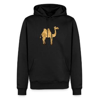 Kamel - Männer Premium Bio Hoodie - Schwarz - Vorne - Nico (187cm)