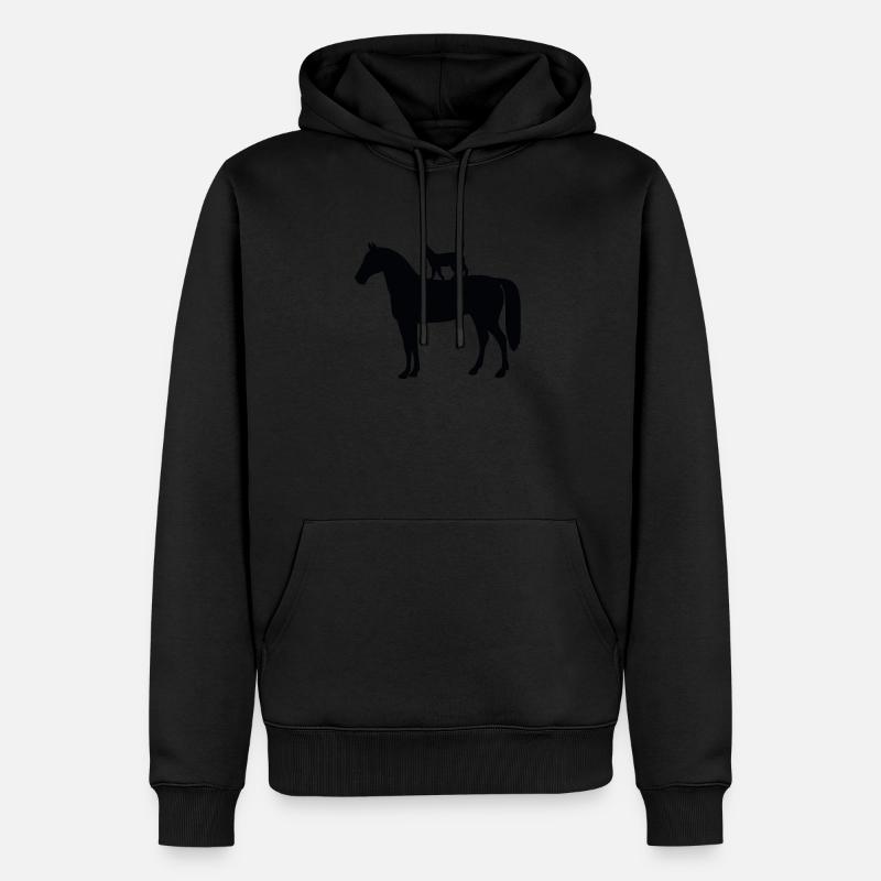 Cheval avec chat - Sweat à capuche Premium bio Homme - undefined