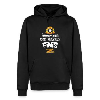 Inspecteur des travaux finis - Sweat à capuche Premium bio Homme - noir - Devant - Nico (187cm)