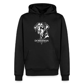 Doberman Papa Chien Chien Doberman Wilsigns - Sweat à capuche Premium bio Homme - noir - Devant - Nico (187cm)