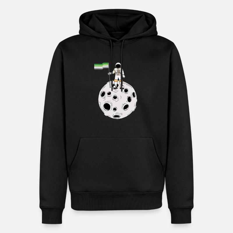 Astronaute aromatique Drapeau aromatique - Sweat à capuche Premium bio Homme - noir
