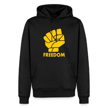 Freedom - Sweat à capuche Premium bio Homme - noir - Devant - Nico (187cm)