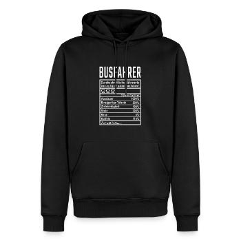 Busfahrer Nährwerte - Männer Premium Bio Hoodie - Schwarz - Vorne - Nico (187cm)