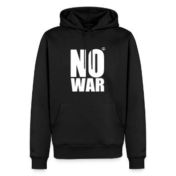 No war - Männer Premium Bio Hoodie - Schwarz - Vorne - Nico (187cm)