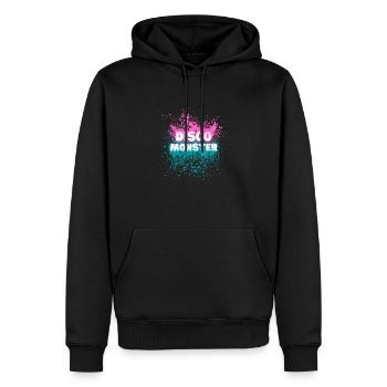 Disco Monster l - Männer Premium Bio Hoodie - Schwarz - Vorne - Nico (187cm)