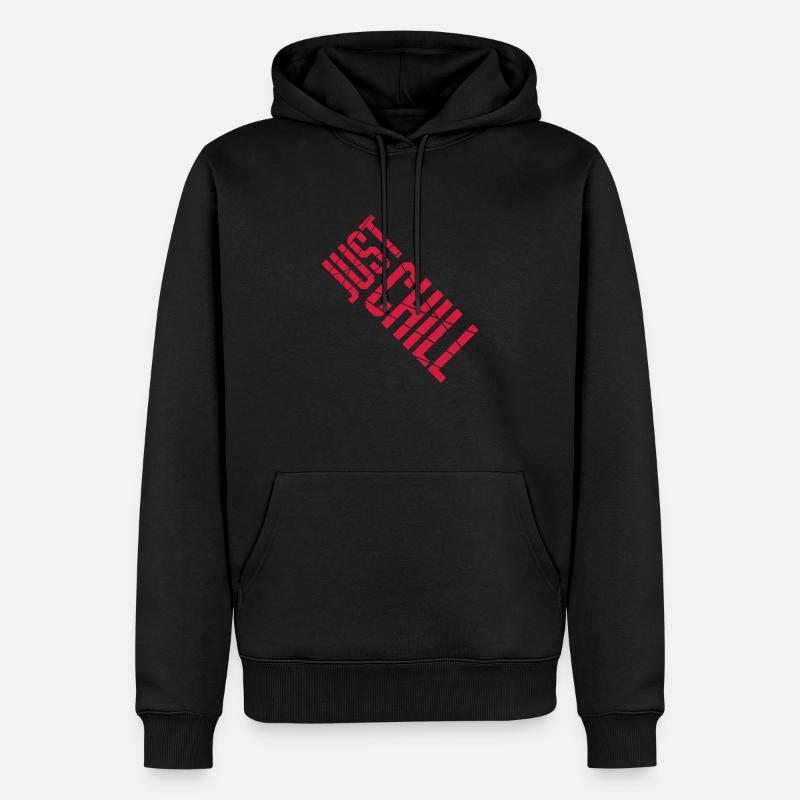 Just Chill Text Logo - Männer Premium Bio Hoodie - Schwarz