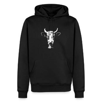 Vache Silhouette Farmer Allgäu Bavière Suisse Vache - Sweat à capuche Premium bio Homme - noir - Devant - Nico (187cm)