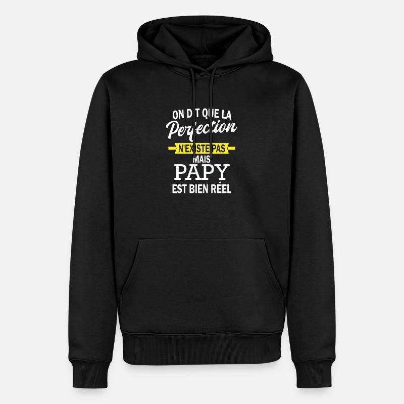 perfection papy / humour papy - Sweat à capuche Premium bio Homme - noir