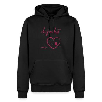tu as trouvé mon cœur en allemand - Sweat à capuche Premium bio Homme - noir - Devant - Nico (187cm)