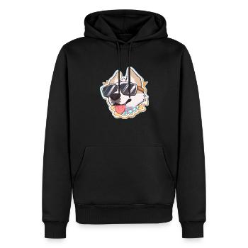 Chien à lunettes de soleil - Sweat à capuche Premium bio Homme - noir - Devant - Nico (187cm)