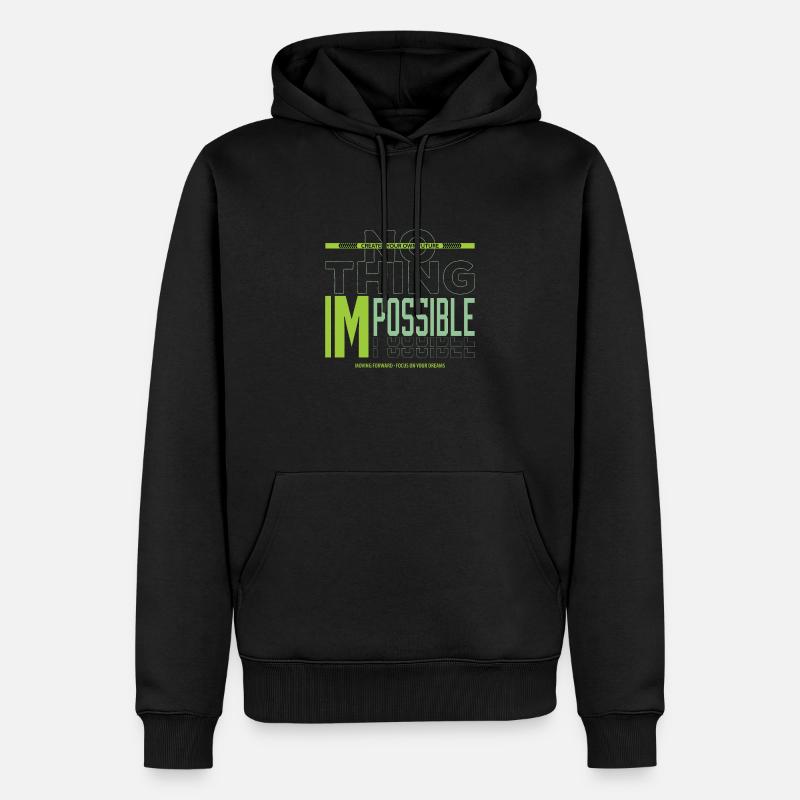 RIEN D’IMPOSSIBLE - Sweat à capuche Premium bio Homme - noir