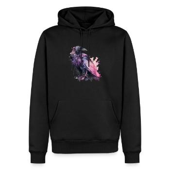 Raven - Men’s Premium Organic Hoodie - black - Front - Nico (187cm)
