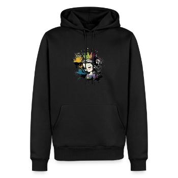 Prinzessin Graffiti Farbtropfen - Männer Premium Bio Hoodie - Schwarz - Vorne - Nico (187cm)