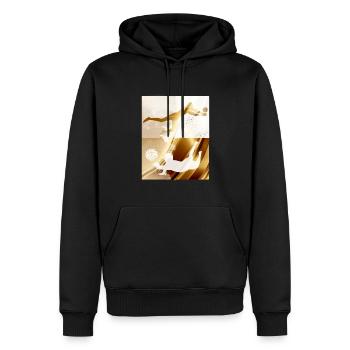 volley-ball, volleyballer, beachball,graffiti,or - Sweat à capuche Premium bio Homme - noir - Devant - Nico (187cm)