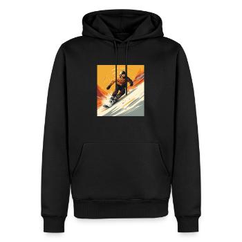 Art du t-shirt : les snowboarders en action - Sweat à capuche Premium bio Homme - noir - Devant - Nico (187cm)