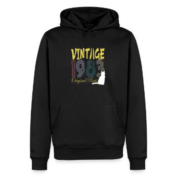 Jahrgang 1993 Cat Sonnenuntergang - Männer Premium Bio Hoodie - Schwarz - Vorne - Nico (187cm)