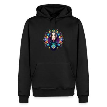 Mère nature - Sweat à capuche Premium bio Homme - noir - Devant - Nico (187cm)