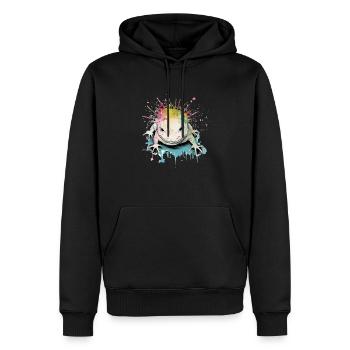 Kilko l'axolotl - Sweat à capuche Premium bio Homme - noir - Devant - Nico (187cm)