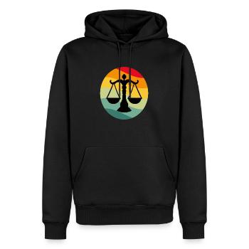 balance rétro vintage sunset zodiaque signe astro - Sweat à capuche Premium bio Homme - noir - Devant - Nico (187cm)