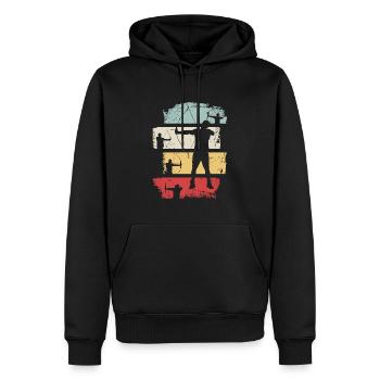 Bow Arrows Archer Retro Gift Idea - Men’s Premium Organic Hoodie - black - Front - Nico (187cm)