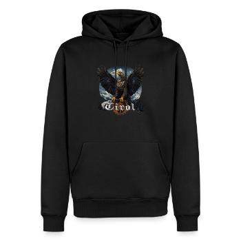 Tyrol T-Shirt Aigles & Montagnes - Sweat à capuche Premium bio Homme - noir - Devant - Nico (187cm)