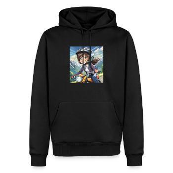 Motorrad fahren ist eine Leidenschaft - Männer Premium Bio Hoodie - Schwarz - Vorne - Nico (187cm)