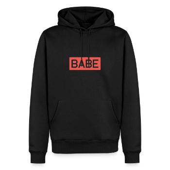 Babe - Sweat à capuche Premium bio Homme - noir - Devant - Nico (187cm)