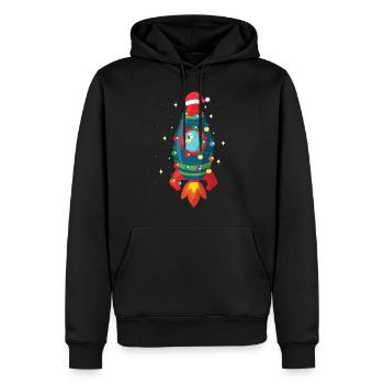 Weihnachtsraum-Rakete Coole Weihnachtsfeiertags-Geschenkidee - Männer Premium Bio Hoodie - Schwarz - Vorne - Nico (187cm)
