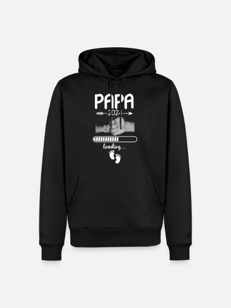 Papa 2024 Loading - Männer Premium Bio Hoodie - Schwarz