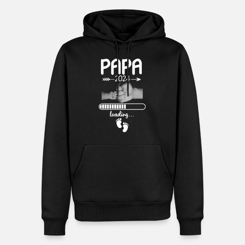 Papa 2024 Loading - Männer Premium Bio Hoodie - Schwarz