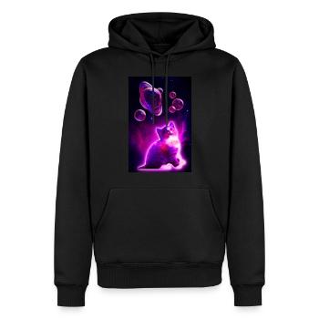 Cagnotte à bulles spatiales - Sweat à capuche Premium bio Homme - noir - Devant - Nico (187cm)
