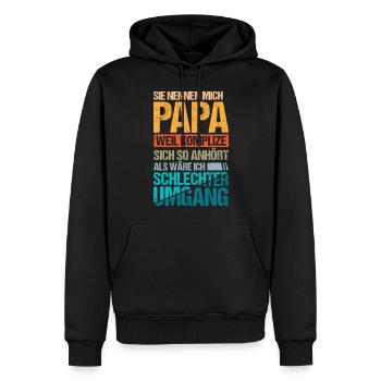Sie nennen mich Papa - Männer Premium Bio Hoodie - Schwarz - Vorne - Nico (187cm)
