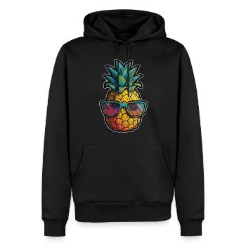 Lustiges Ananas Obst - Männer Premium Bio Hoodie - Schwarz - Vorne - Nico (187cm)
