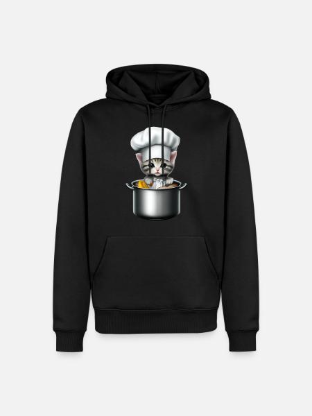 Chef Chat - Sweat à capuche Premium bio Homme - noir