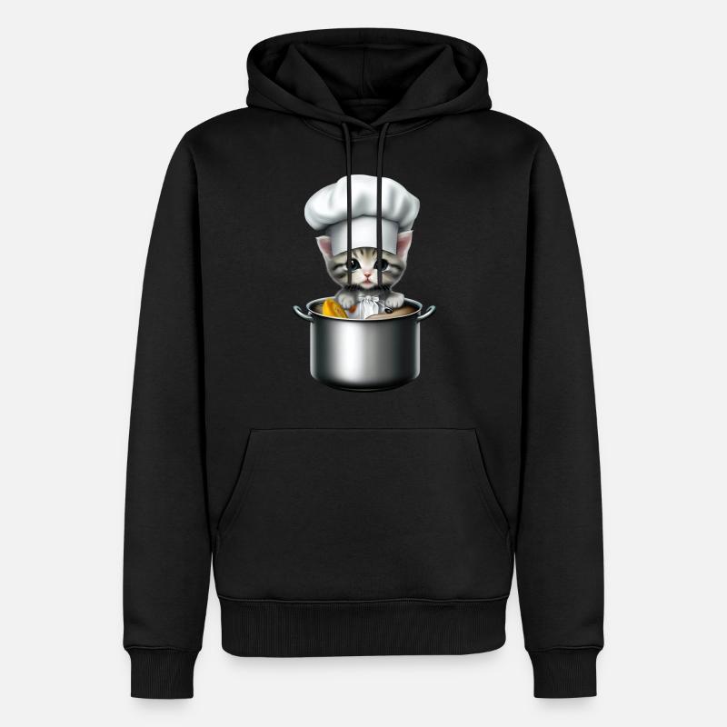 Chef Chat - Sweat à capuche Premium bio Homme - noir