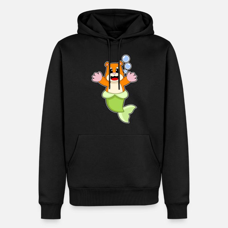 Hamster Sirène - Sweat à capuche Premium bio Homme - noir
