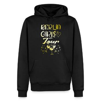 Berlin Girls Tour Gold - Männer Premium Bio Hoodie - Schwarz - Vorne - Nico (187cm)