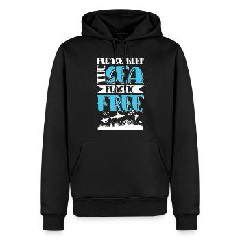plastik save the ocean - Männer Premium Bio Hoodie - Schwarz - Vorne - Nico (187cm)