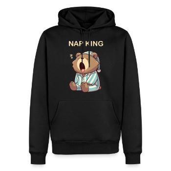 Nap King Sleeping Bear Pajamas Pajamas Tired - Men’s Premium Organic Hoodie - black - Front - Nico (187cm)